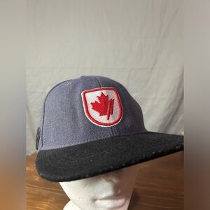 Helly Hansen Flat Brim Mesh Back Trucker Hat Canadian Maple Leaf Patch